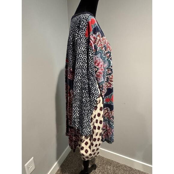 Ulla Popken Tunic Blouse Womens 32/34 Multicolor Paisley Boho Long Sleeve Top - Picture 7 of 10